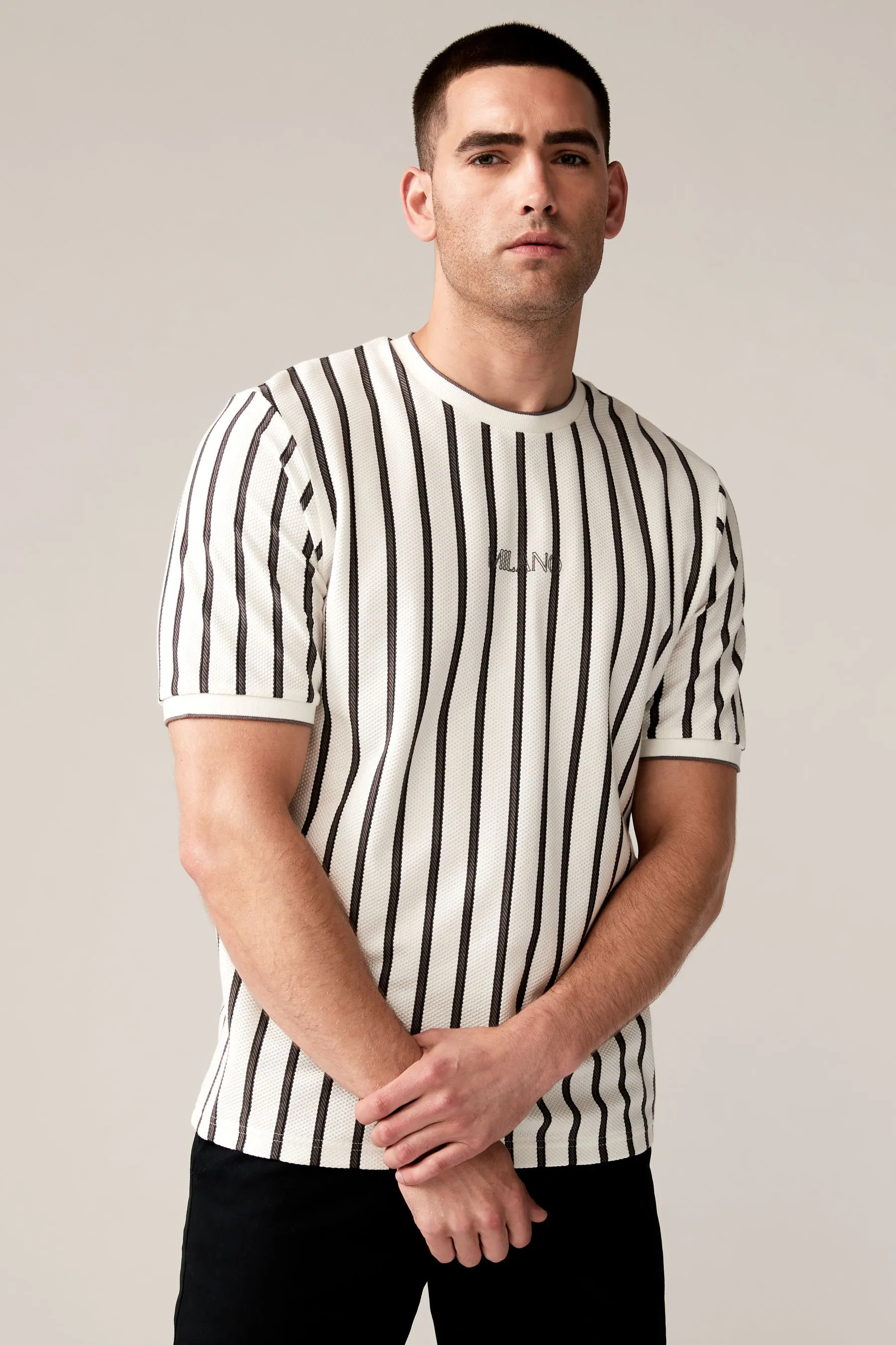 100% Cotton Vertical Stripe T-Shirt    