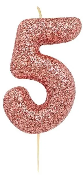 Candela numero 5 rosa 7 cm