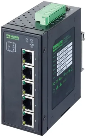 Hub di rete Murrelektronik Limited 5 porte RJ45, 1000Mbit/s, montaggio Montaggio su guida DIN