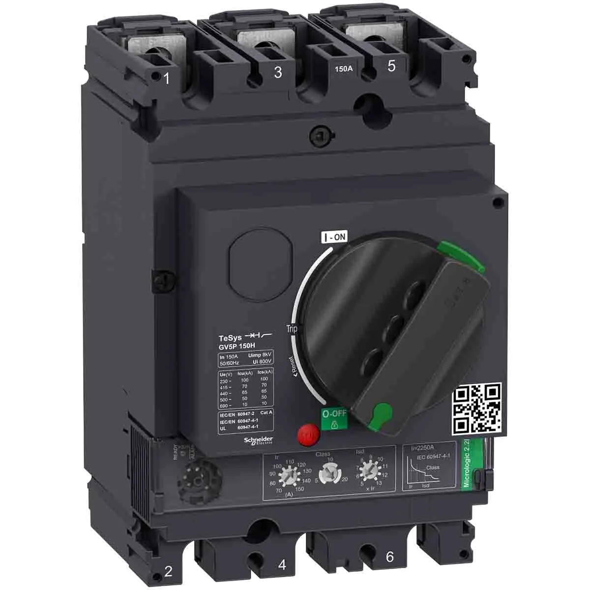 Interruttore magnetotermico Schneider Electric, 3P 150A 70 kA