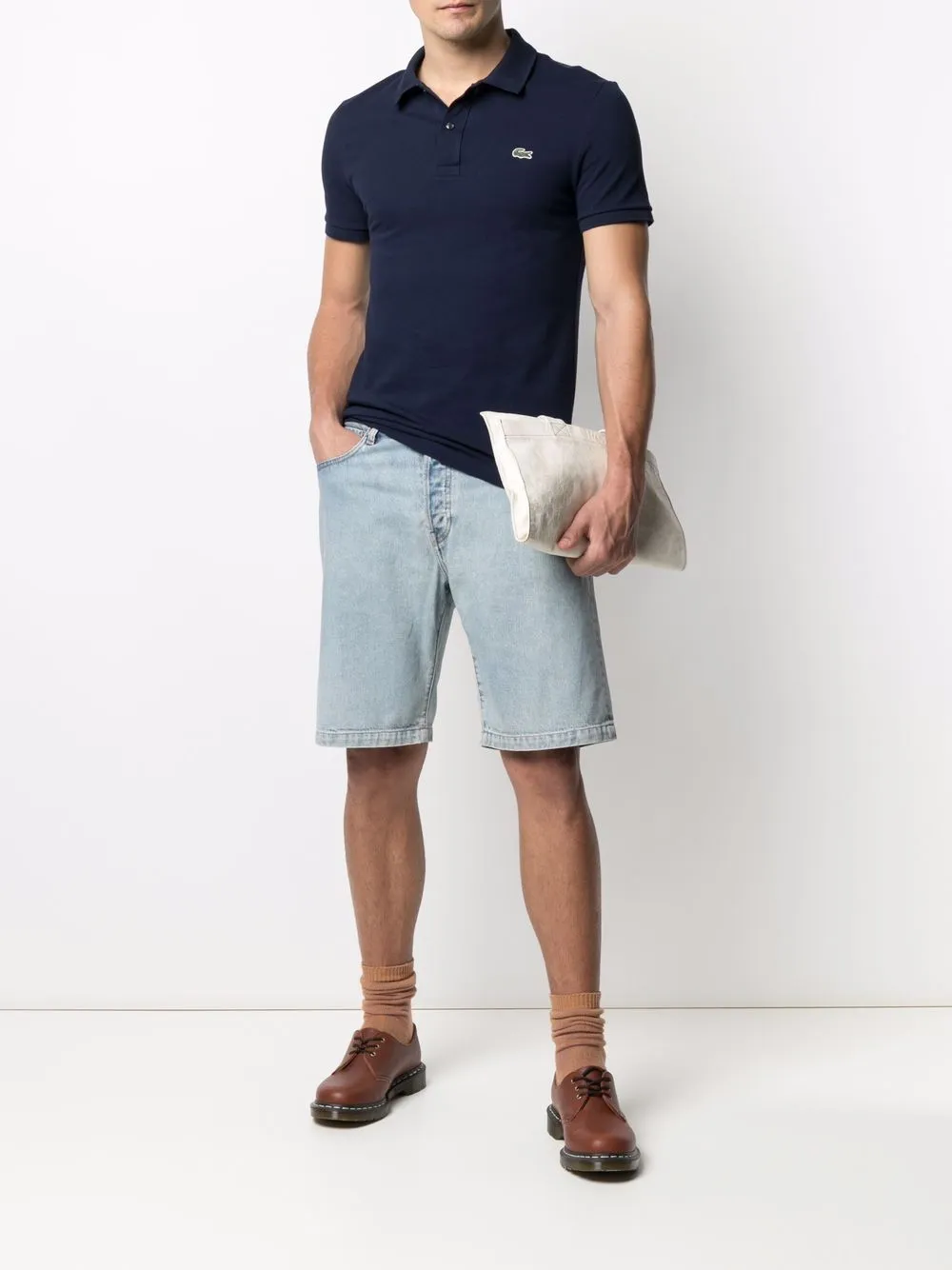 Lacoste Polo Blu Uomo con applicazione