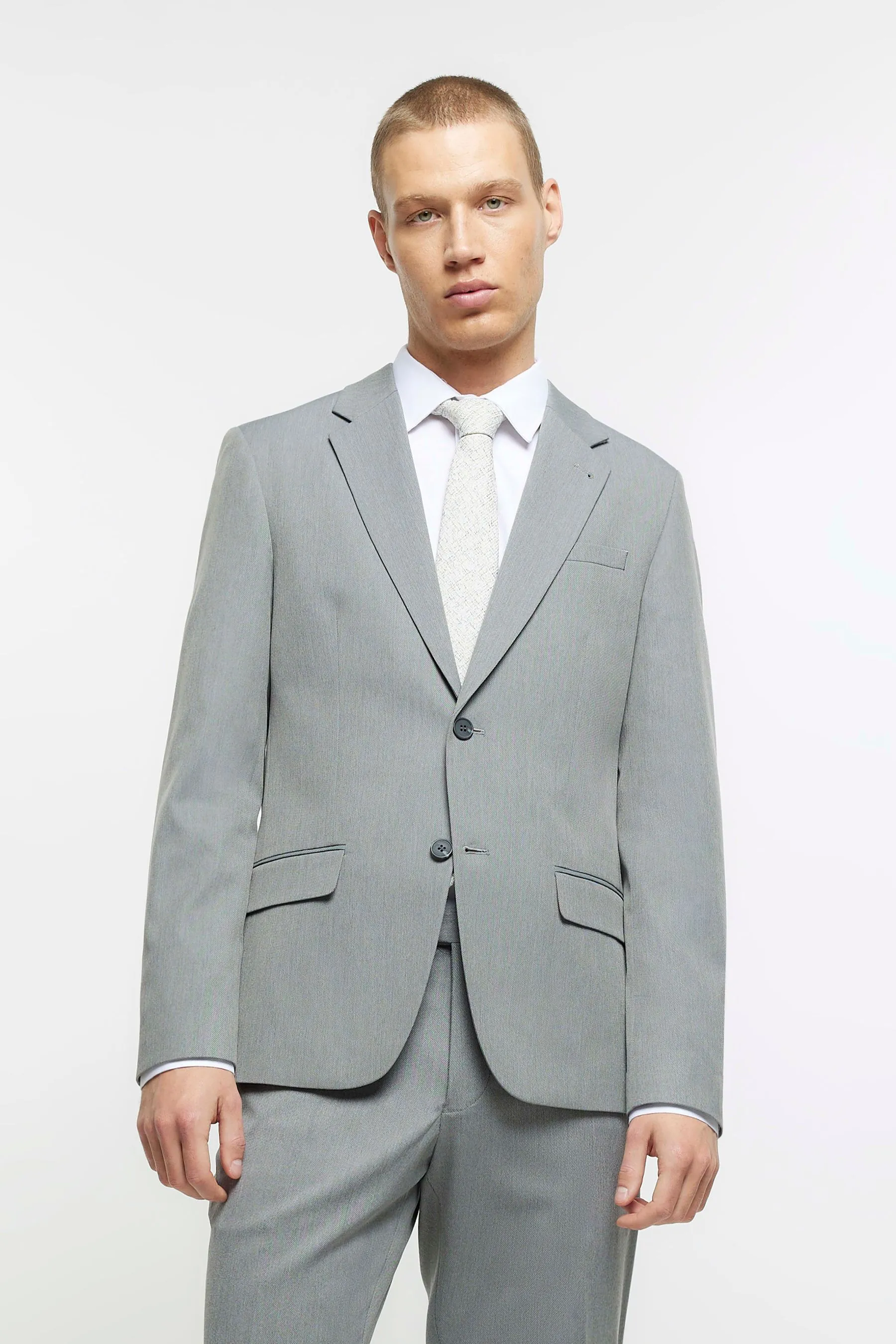 River Island - Giacca da completo skinny in twill